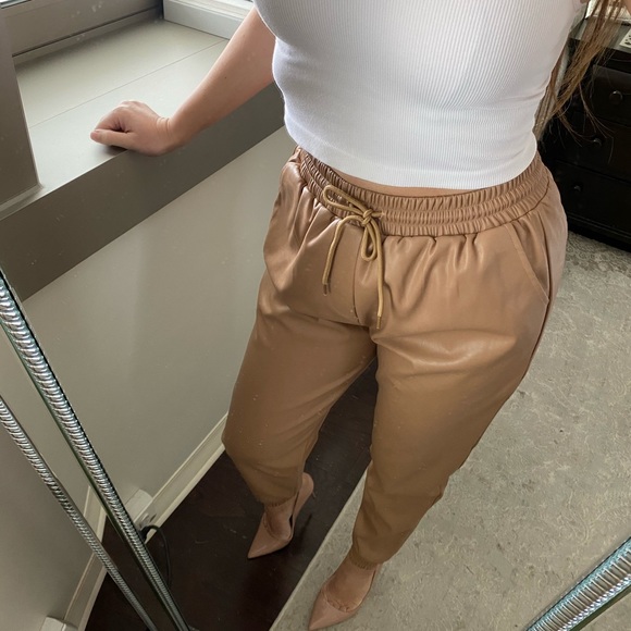 Sundar Bay x CES Nude Vegan Leather Joggers - Picture 7 of 8